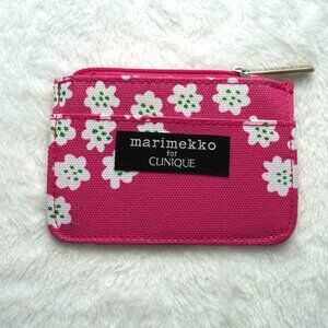 NWT Marimekko for Clinique Pink Floral Coin Pouch Card Case